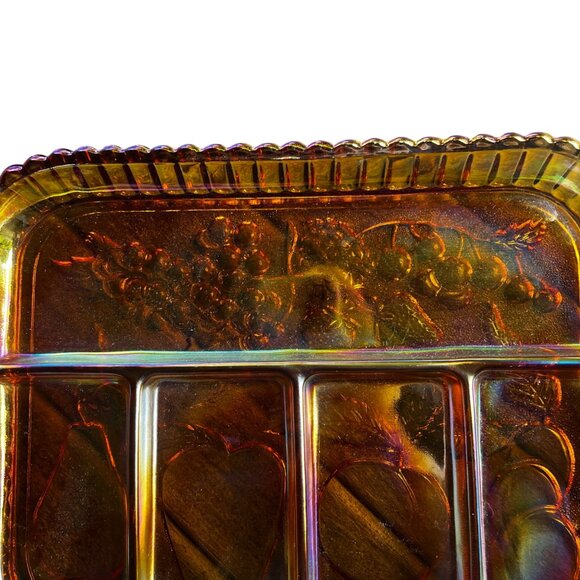 Indiana Glass Amber 5 Section Relish Tray **AS IS** - Picture 4 of 8